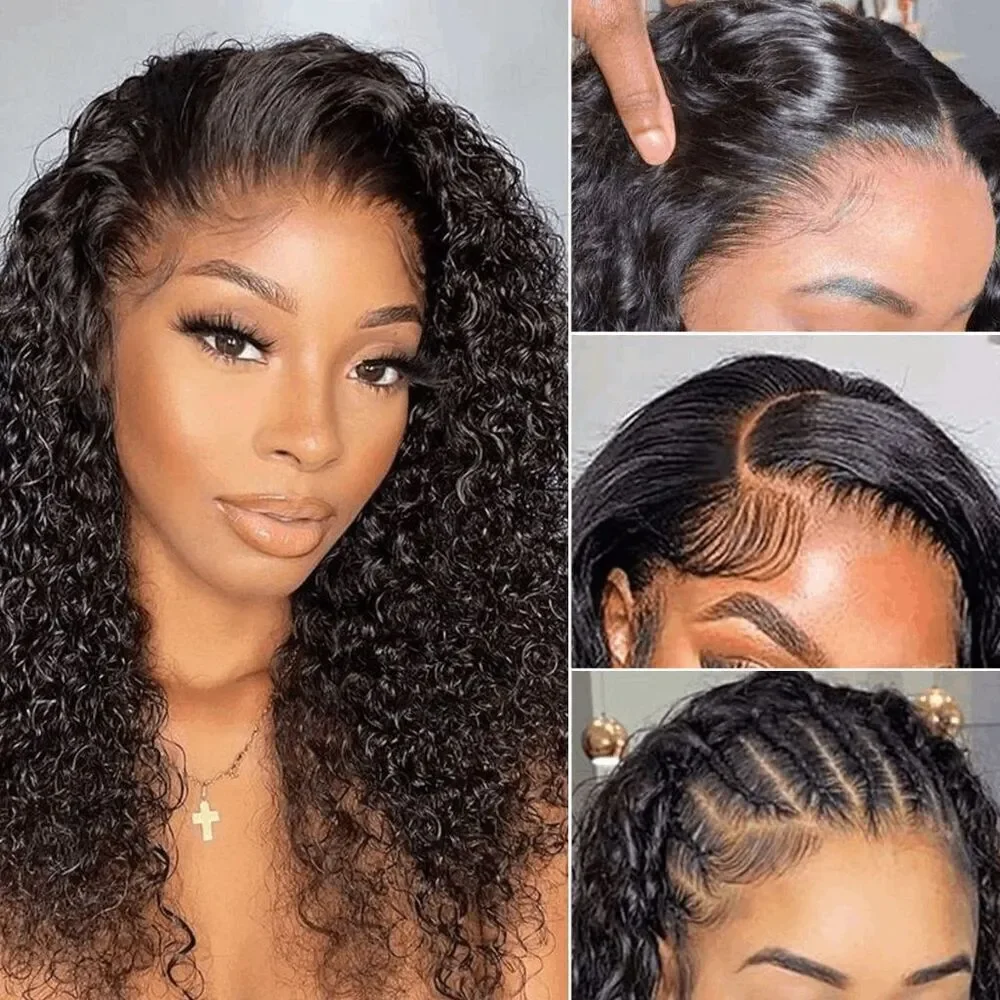 13x4 HD Lace Front Wigs Human Hair Pre Plucked 180% Density, Natural Color,16 in